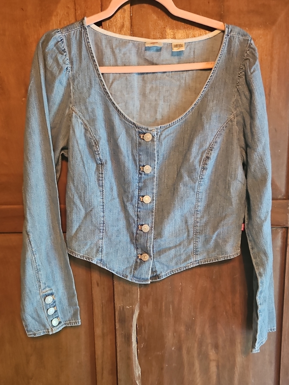 LEVIS Blue Denim Button-Front Women’s Top